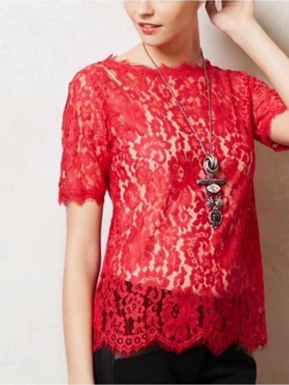 Vanessa Virginia Lace Blouse - Anthropologie Elysian Size M